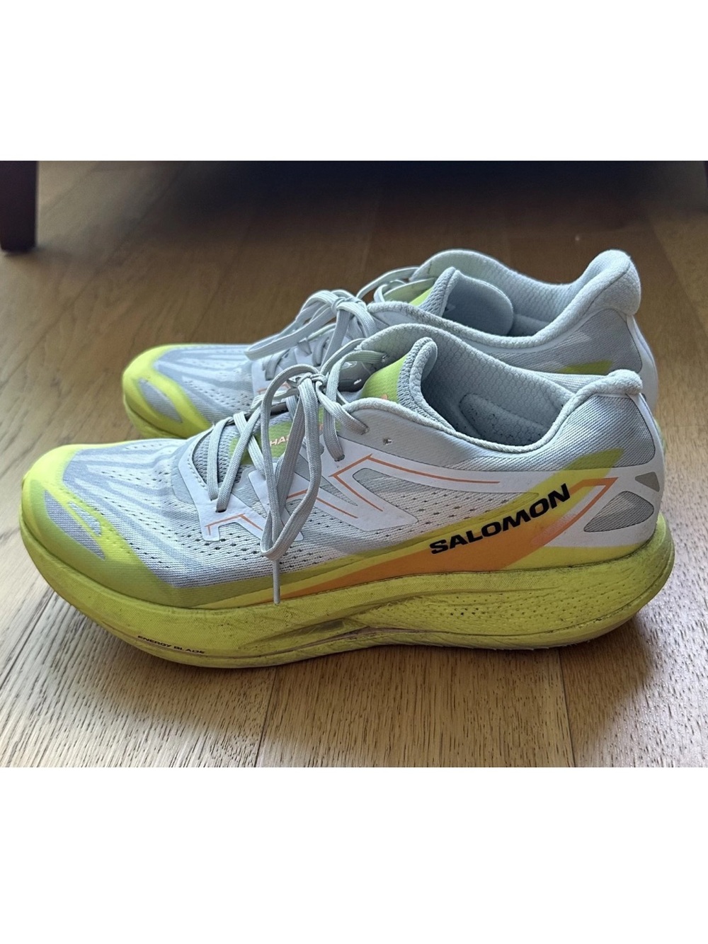 Men’s Salomon Phantasm 2 Pickle Ball Shoes White Yellow Grey Size 11